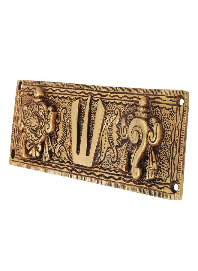 Mla's Decor Brass Shankh Chakra Namah Wall Hanging Decorative For Home,Office & Room,Showpiece Figurines (Yellow), 18.7 Cm - Image 2